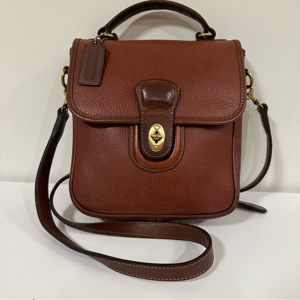 Auth & Rare! Vintage Coach Elliot Sheridan 4135 tan leather crossbody bag